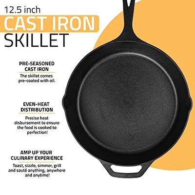 Saute Fry Pan - Chefs Pan, Pre-seasoned Cast Iron Skillet