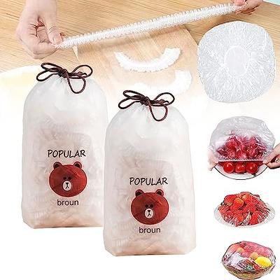 200PCS Plastic Bowl Covers Reusable, Elastic Food Storage Covers Stretch  Plastic Wrap for Food, Fresh Keeping Bags Plastic Covers for Bowls Family