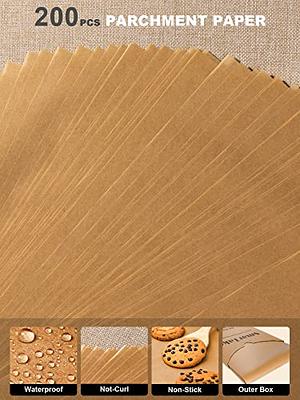 SMARTAKE 200 Pcs Parchment Paper Baking Sheets, 12x16 Inches Non-Stick  Precut Baking Parchment, Perfect for Baking Grilling Air Fryer Steaming  Bread Cup Cake Cookie and More (Unbleached)