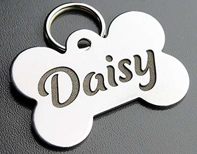 Deep Engraved Stainless Steel Pet ID Tag - Rectangle (7/8x1-1/4