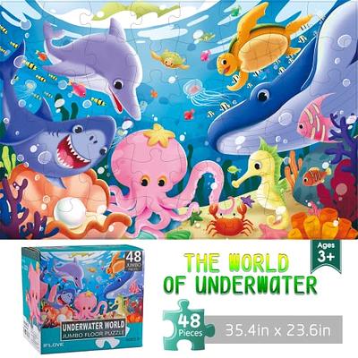 Dinosaur Jigsaw Puzzle for Kids Age 3-5 4-8 Year Old, 35 Piece Jumbo  Toddler Floor Puzzle for Kid Boy Girl Learning Educational Toy Gift Box