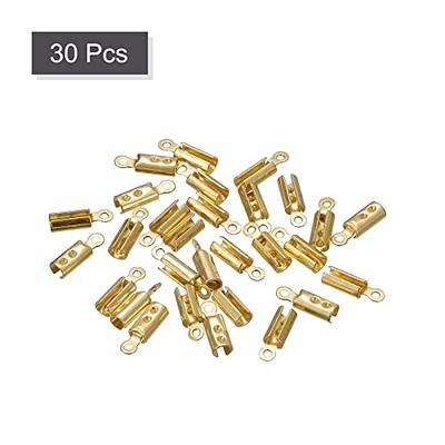 300pcs Fold Over Ends Cord End Caps Tips Crimps Cord Ends Leather Ribbon  Clamp Clasp Fold Over Cord Ends for Jewelry Making,Necklace Cord, DIY  Craft(3 Colors) 