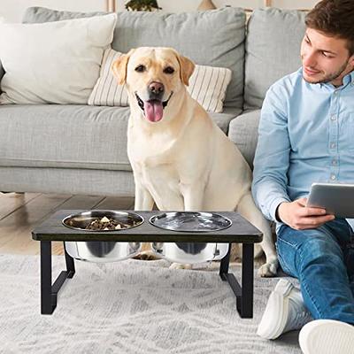 Dog Bowls Elevated Wood Raised Dog Bowl Stand With Double Bowls Raised  Feeder