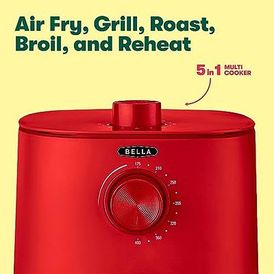  BELLA 3 Qt Manual Air Fryer Oven and 5-in-1 Multicooker with  Removable Nonstick and Dishwasher Safe Crisping Tray and Basket, 1400 Watt  Heating System, Matte Red : Home & Kitchen