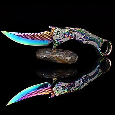 Vividstill Pocket Knife for Men, 9Cr18Mo BLADE Folding Knife With Sheath,  Cool 3D Dragon Relief, Great Gift Edc Knife For Men Outdoor Survival  Camping (Rainbow) - Yahoo Shopping