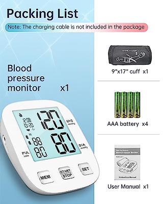  Blood Pressure Monitor-HOLFENRY Blood Pressure Monitors for  Home use, Accurate Upper Arm Automatic Digital BP Machine with 9-17inches Blood  Pressure Cuff and AAA Batteries, FSA/HSA Eligible : Health & Household