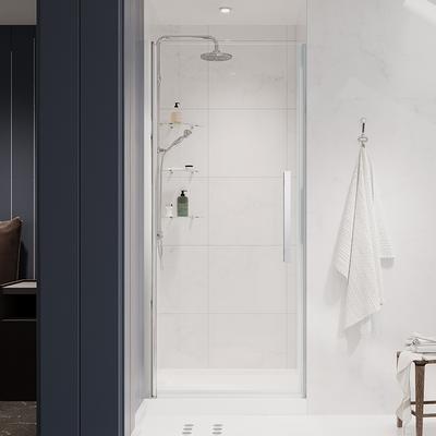 Ove Decors Pasadena 36 in. L x 32 in. W x 72 in. H Alcove Shower Kit with Pivot Frameless Shower Door in Orb and Shower Pan