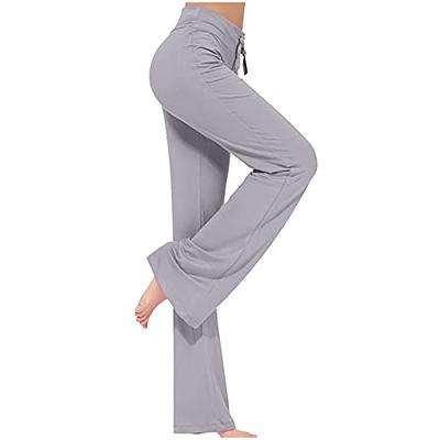 Womens Pants Yoga Causual Summer Solid Elastic High Waist Slim Sports Yoga  Flare Leggings For Women 