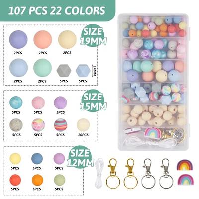 12mm Silicone Beads, 100PCS Silicone Beads Bulk Spacer Beads Focal Cute,  Blue
