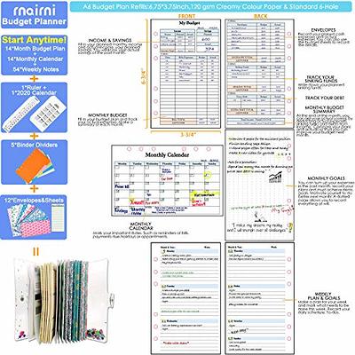 120 Pack Budget Planner Sheets for Cash Envelopes and A6 Binder