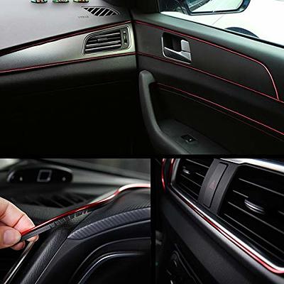 Red Car Interior Decorative Molding Door Panel Gap Trim DIY 