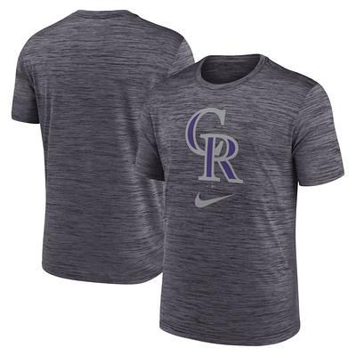 Women's Colorado Rockies New Era Purple Team Stripe T-Shirt