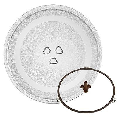 Round Microwave Glass Plate Replacement Accessories, 9.6 10 10.6 12.4  Microwave Oven Cooking Plate, Microwave Plate Kit With Microwave Turntable