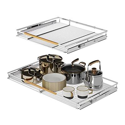 SANNO Pull Out Drawer Cabinet Organizer, Expandable Slide Out