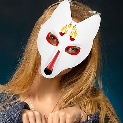 SAFIGLE Therian Mask Fox Cat Therian Mask for Kids Adults White