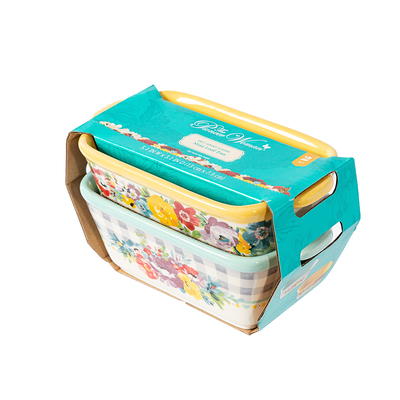 The Pioneer Woman Floral Medley 6-Inch Ceramic Loaf Pan, Set of 2, Dishwasher Safe, Size: 2 Piece