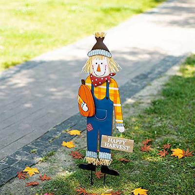 Decorations 2 PCS Thanksgiving Scarecrow Yard Signs with Stakes