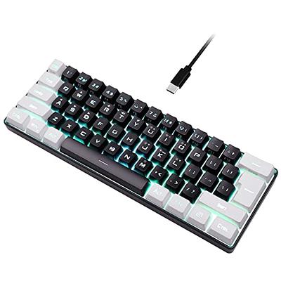 DIERYA 60% Mechanical Keyboard, DK61se Wired Gaming Keyboard with Red  Switches,LED Backlit Ultra-Compact 61 Keys Mini Office Keyboard for Windows