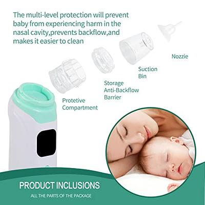 Baby Nasal Aspirator, Electric Nose Booger Sucker for Baby, Automatic Baby Nose Cleaner USB Rechargeable with 5 Suctions Modes, Music & Colorful Light