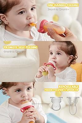 Food Feeder Baby Fresh Fruit Feeder (2 Pack) with 3 Different Sized  Silicone Pacifiers, Mash and Serve Bowl with 4 Soft-Tip Silicone Baby  Spoons, Perfect Baby First Stage Feeding Set by MICHEF 