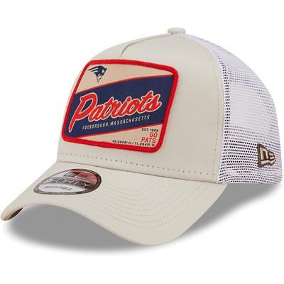 Men's New Era Navy England Patriots A-Frame Trucker 9FORTY Adjustable Hat