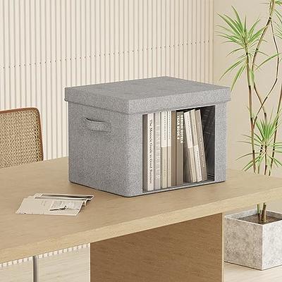 DIMJ Storage Bins with Lids, Foldable Sorage Bin for Closet, Storage Baskets with Window, Fabric Storage Bins with Handle for Clothes, Books, Baby