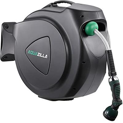 AQUAZILLA Retractable Garden Hose Reel 65FT +6FT 5/8, Durable