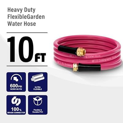 PAULINN 10Ft Garden Hose: 5/8 Inch Drinking Water Hose, 10 Feet Flexible  Lightweight Garden Watering Equipment for All-weather, Outdoor, Lawn,  Backyard - Rose Red - Yahoo Shopping