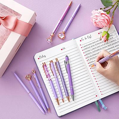 8 Pieces Pink Ballpoint Pen Set Metal Crystal Diamond Pen Liquid Sand  Glitter Pen Fancy Pens Retractable Black Ink Ball Point Pen Gifts for  Journaling