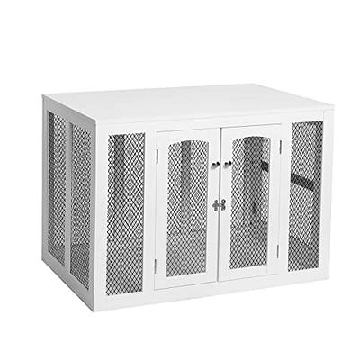 FUFU&GAGA White Medium Small Dog Kennel Indoor Use, Furniture Corner Dog  Crate with Cushion, Pet Corner Crate for Limited Room YLM-KF150137-03-01-c  - The Home Depot