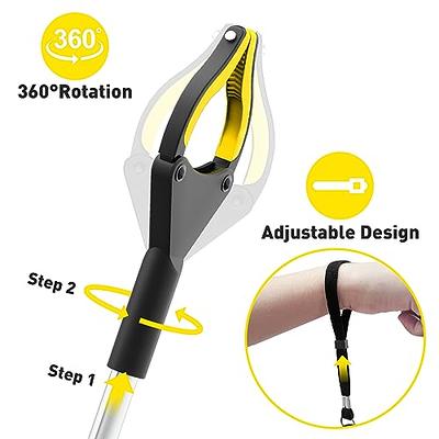 Grabber Tool - 2-Pack, Easy Squeeze Reacher Grabber Pickup Tool Aluminum Lightweight Non Foldable, Gripper Grabbers for Elderly Grab It Reaching