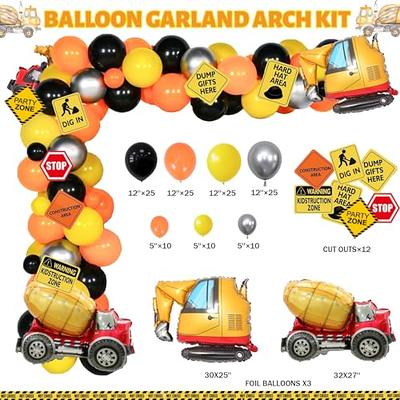 Construction Birthday Party Supplies for Kids Construction Theme Birthday  Banner Balloons Cupcake Toppers Construction Party Decorations Kits Set for