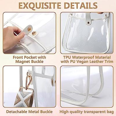 Clear Crossbody Bag Stadium Approved, Clear Stadium Bags For Women Men,  Clear Purse Adjustable Strap Beach Bag Waterproof