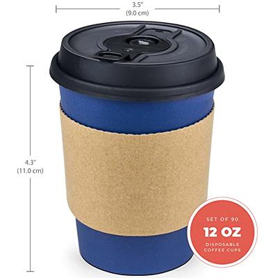 Glowcoast Disposable Coffee Cups With Lids - 12 oz To Go Coffee Cup (90  Pack). Travel Cups Hold Shap…See more Glowcoast Disposable Coffee Cups With