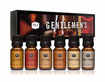 P&J Fragrance Oil Gentlemen's Set  Leather, Sweet Tobacco, Teakwood, Bay  Rum, Cedar, Sandalwood Candle Scents for Candle Making, Freshie Scents,  Soap Making Supplies, Diffuser Oil Scents - Yahoo Shopping