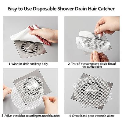 Hair Catcher,Square Drain Cover for Shower Silicone Hair Stopper with  Suction Cup,Easy to Install Suit for Bathroom,Bathtub,Kitchen 2 PackGrey
