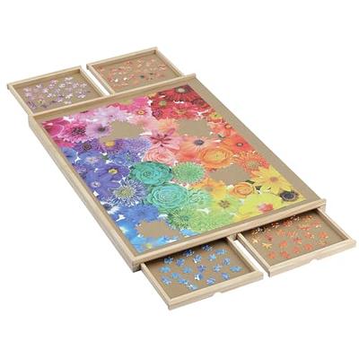 Becko US Jigsaw Puzzle Board Adjustable Wooden Puzzle Easel Portable Jigsaw  Puzzles Plateau for Adults and Kids, 30.1 × 20.07 Inch for Up to 1000