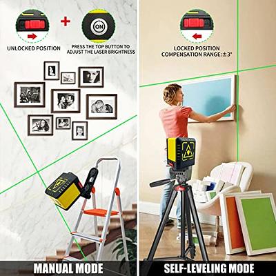 Laser Level, RockSeed 100 Feet Cross Line Laser with Self-Leveling,  Vertical and Horizontal Line, Rotatable 360 Degree, Carrying Pouch, Battery