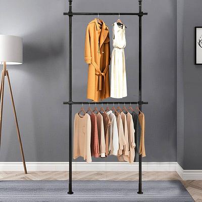 Everbilt Genevieve 4 ft. Gray Adjustable Closet Organizer Long Hanging Rod with 2 Shoe Racks