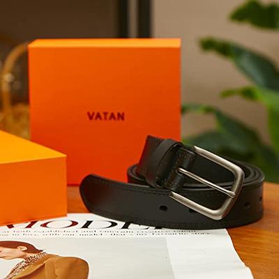  VATAN Men's Genuine Leather Casual Every Day Jeans Belts, 1  3/8 Handmade Men Leather Belt with Gift Box : Clothing, Shoes & Jewelry