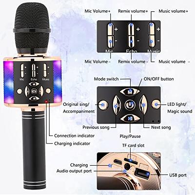 Ankuka Bluetooth Karaoke Microphone, 3 in 1 Multi-Function