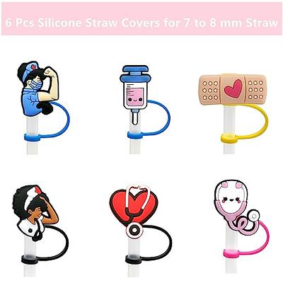 Nurse Series Reusable Silicone Straw Covers - Dust-proof And