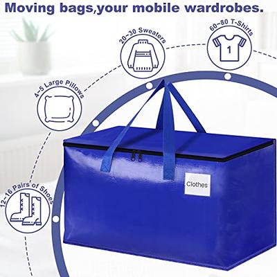 Jumbo Heavy-Duty Moving Bags, Clothing Storage Bags With Sturdy Zipper -  Better Than Moving Boxes - Perfect Clothes Storage Bins, Moving Supplies