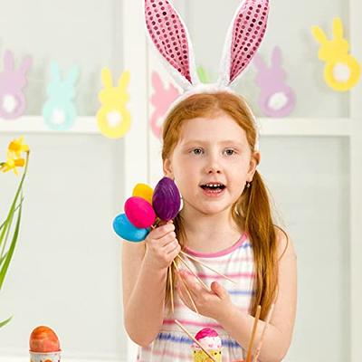 Funcredible Easter Black Bunny Ears Headband - Rabbit Ears Headband -  Easter Bunny Costume Accessories - Bendable Bunny Ears for Kids and Adult