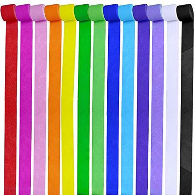 Crepe Paper Streamers 2 Rolls 72ft in 2 Colors for DIY(Dark Blue,Yellow), Multicolor