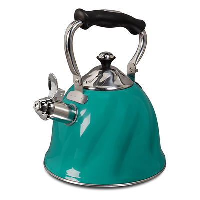 3.1 Quart Teal Whistling Tea Kettle for Stove Top, Food Grade Stainless  Steel