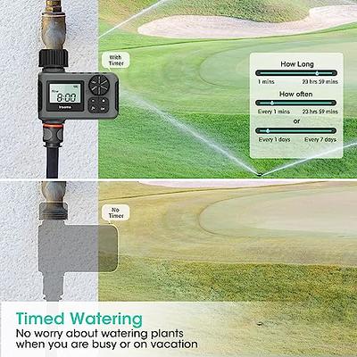 Digital Water Timer 2 Outlet, Rain Delay Watering, Sprinkler Timer, IP54  Waterproof Programmable Garden Hose Timers with Large LCD Display for  Garden