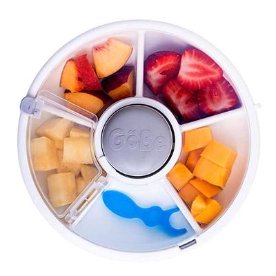 GoBe Kids Original Snack Spinner Bundle with Hand Strap and Sticker Sheet -  Reusable Snack Container with 5 Compartment Dispenser and Lid, BPA and PVC  Free, Dishwasher Safe