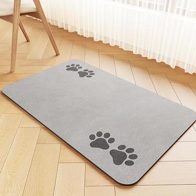 Quick Dry Absorbent Dog Food Mat, 19 x 12 in Diatom Mud Dog Water Bowl Mat,  No Messy Anti-Slip Pet Feeding Mat Dog Supplies for Small Dogs