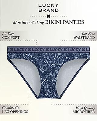 Lucky Brand Women's Underwear - 10 Pack Microfiber Bikini Panties (S-XL),  Size Large, Blue Iris Paisley/Halogen/Blue Iris/Gardenia/Silver Sconce -  Yahoo Shopping